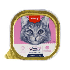 Wanpy Cat Tuna & Salmon Mousse вологий корм для котів з тунцем та лососем, 40 гр