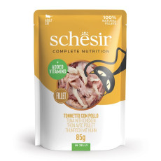 Schesir Tuna And Chicken влажный корм для котов с тунцом и курицей, 85 гр