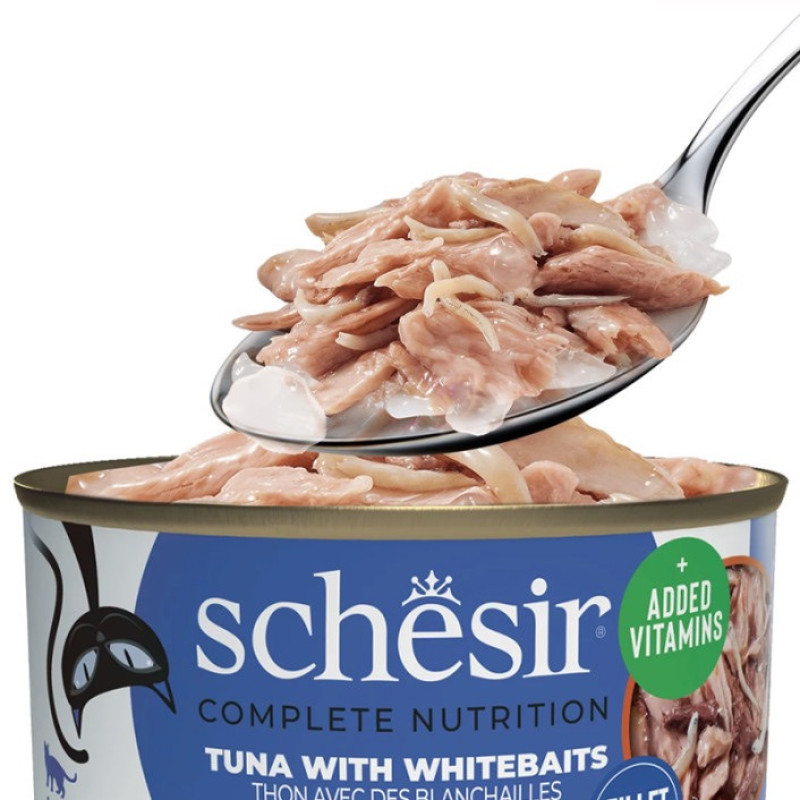 Schesir Tuna Whitebaits влажный корм для котов с тунцом и анчоусами, 85 гр - фото 2
