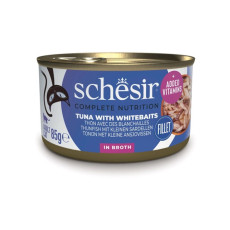 Schesir Tuna With Whitebaits влажный корм для котов с тунцом, анчоусами и рисом, 85 гр