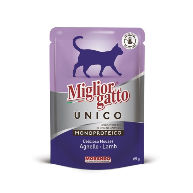 Morando Migliorgatto Unico Agnello влажный корм для котов с ягненком, 85 гр