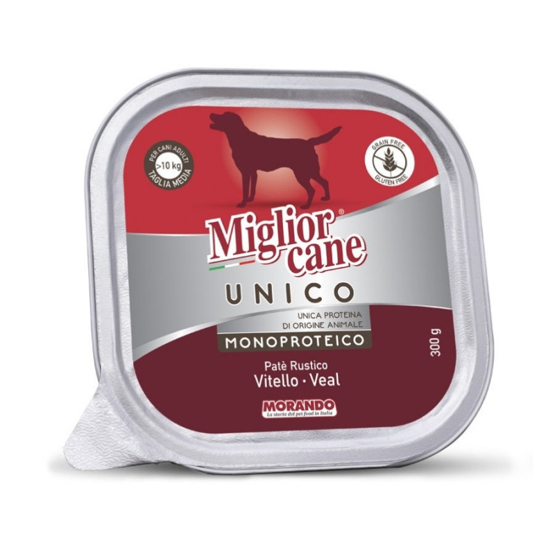 Morando Migliorcane Unico Vitello влажный корм для собак с телятиной, 300 гр
