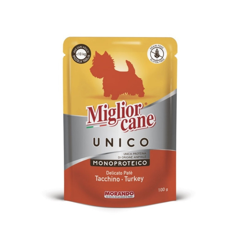Morando Migliorcane Unico Taccino влажный корм для собак с индейкой, 100 гр