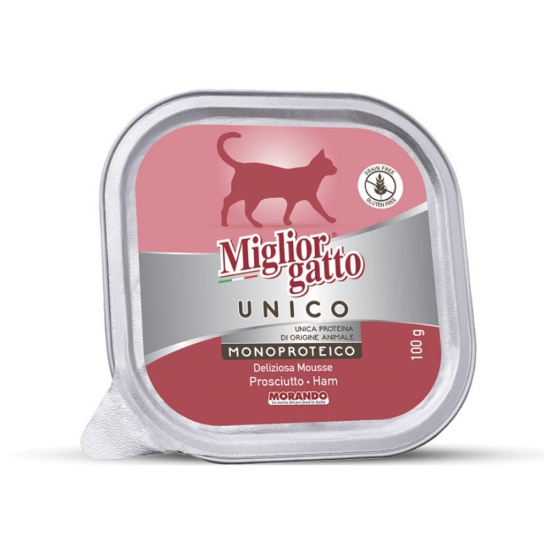 Morando Migliorgatto Unico Delicious Prosciutto влажный корм для котов с прошутто, 100 гр