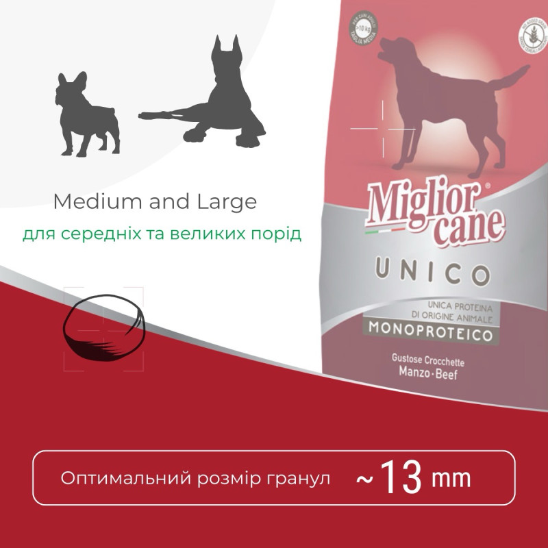 Morando Unico Dog Manzo сухий корм із яловичиною для собак, 5 шт х 2.5 кг - фото 4