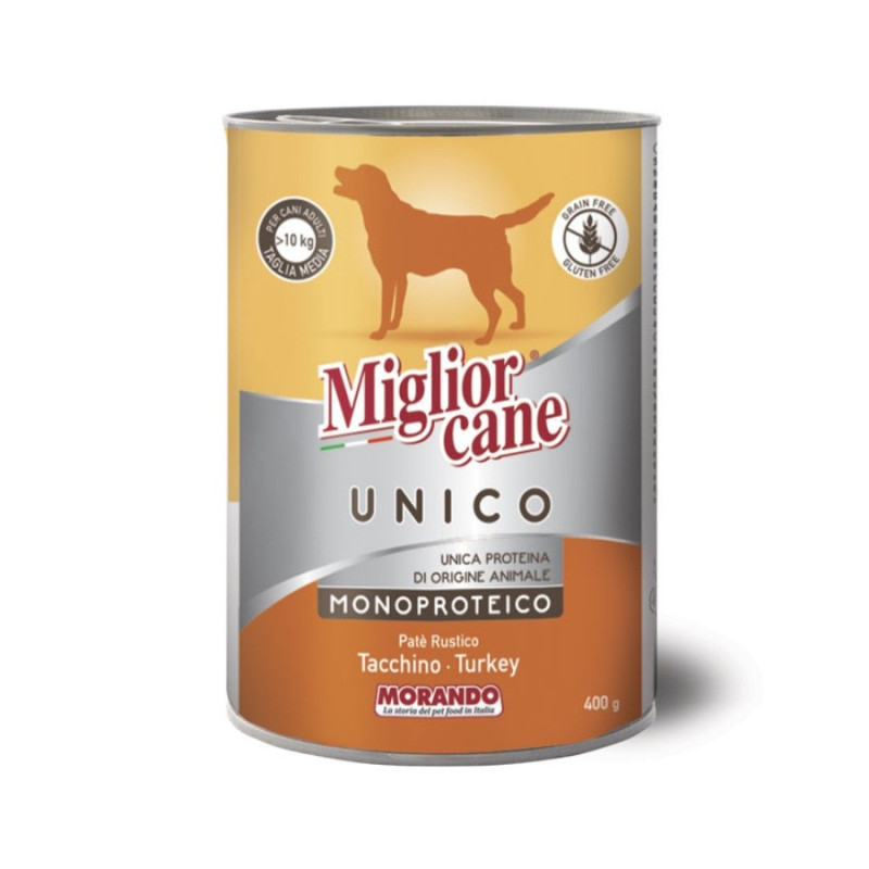 Morando Migliorcane Unico Rustic Taccino влажный корм для собак с индейкой, 400 гр