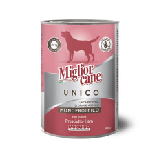 Morando Migliorcane Unico Rustic Prosciutto влажный корм для собак с прошутто, 400 гр