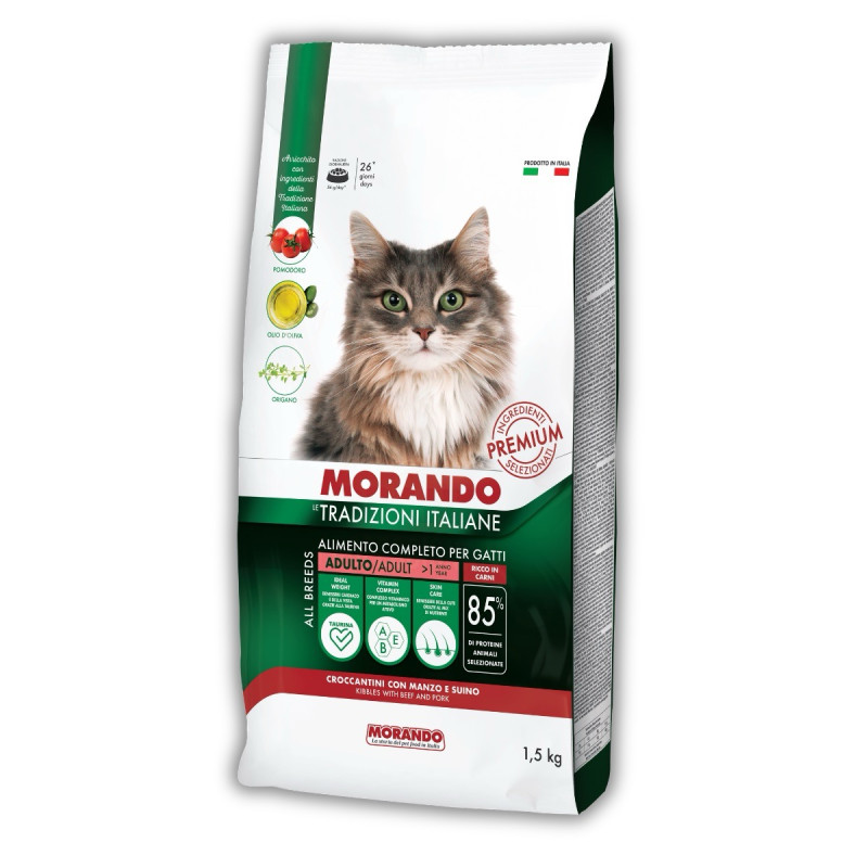 Morando Tradizioni сухой корм для котов с говядиной и свининой, 1.5 кг - фото 2