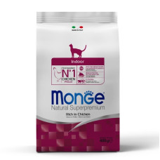 Monge Cat Indoor Ricco сухий корм з куркою для малоактивних котів, 400 гр