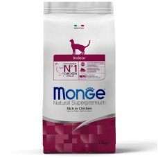 Monge Cat Indoor Ricco сухий корм з куркою для малоактивних котів, 1.5 кг