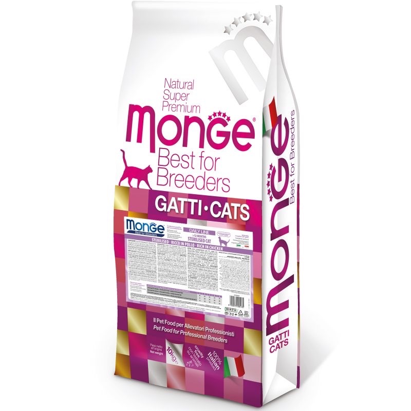 Monge Cat Sterilised Ricco сухий корм з куркою для стерилізованих котів 10 кг