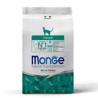 Monge Cat Hairball Ricco сухой корм с курицей для вывода шерсти у котов, 400 гр