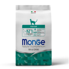 Monge Cat Hairball Ricco сухий корм з куркою для виведення шерсті у котів, 400 гр