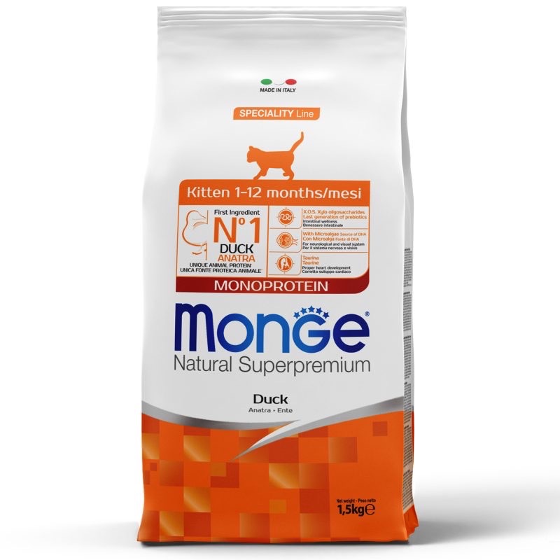 Monge Kitten Anatra сухий корм з качкою для кошенят, 1.5 кг