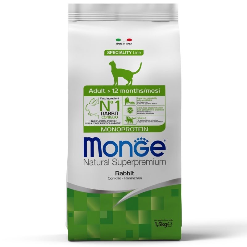 Monge Cat Adult Coniglio сухий корм з кроликом для котів, 1.5 кг