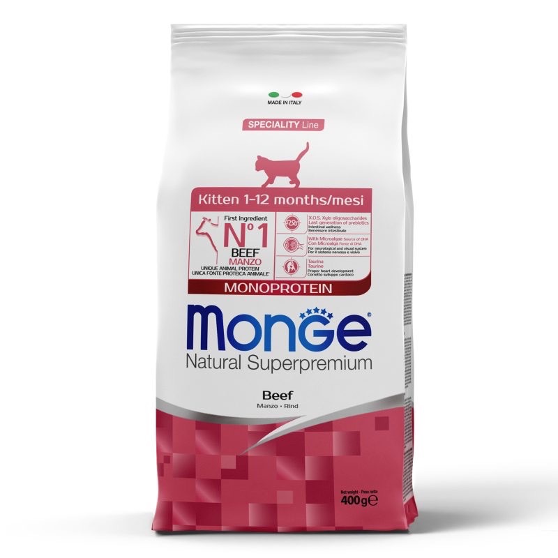 Monge Kitten Manzo сухой корм с говядиной для котят, 400 гр