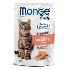 Monge Cat Fresh Sterilised Salmon влажный корм с лососем для стерилизованных котов, 85 г