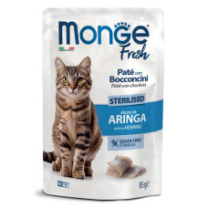 Monge Cat Fresh Sterilised Herring влажный корм с сельдью для стерилизованных котов, 85 г