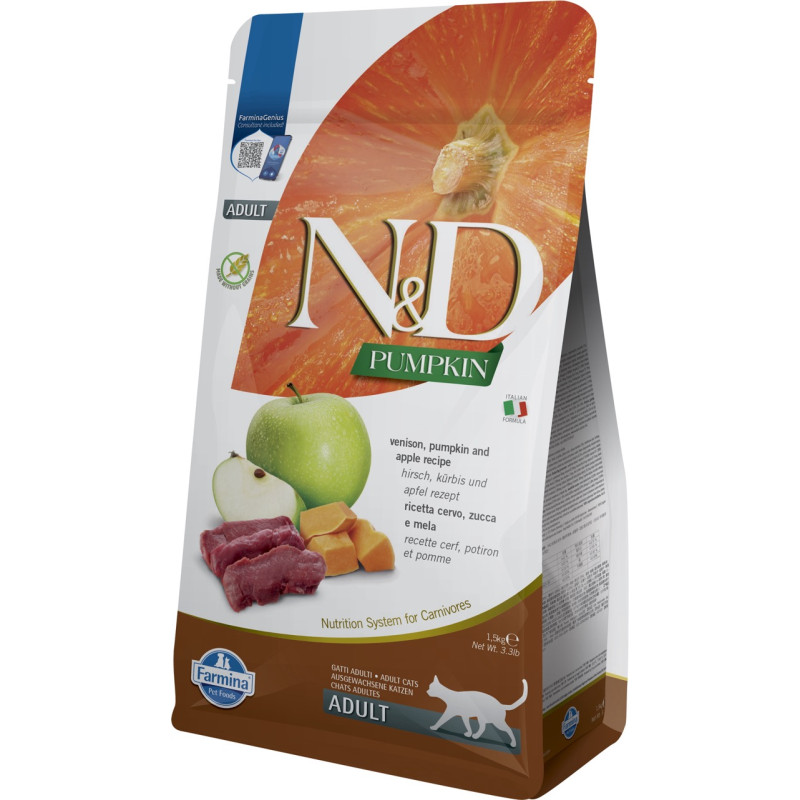 Farmina N&D Cat Pumpkin Venison & Apple Adult сухой корм для котов с олениной, 1.5 кг