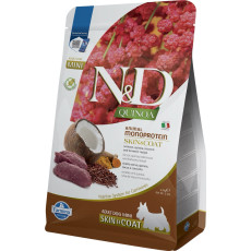 Farmina N&D Quinoa Dog Skin & Coat, Venison & Coconut Adult Mini cухой корм с олениной для собак малых пород, 2.5 кг