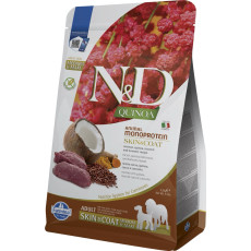 Farmina N&D Quinoa Dog Skin & Coat, Venison & Coconut Adult Medium & Maxi сухой корм с олениной для собак, 2.5 кг