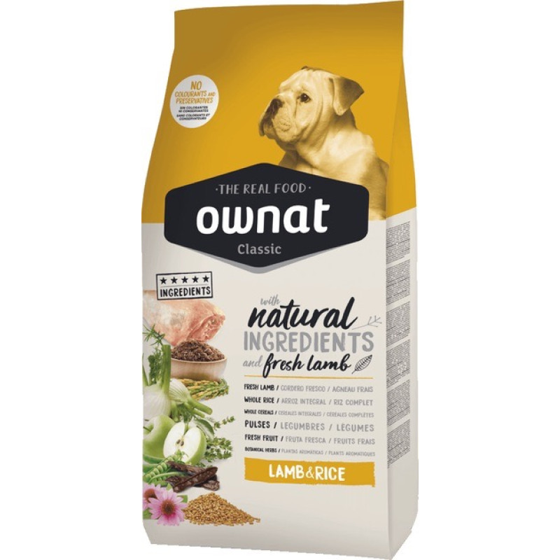 Ownat Dog Lamb & Rice сухой корм с ягненком для собак, 20 кг