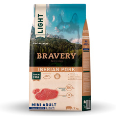 Bravery Iberian Pork Mini Adult Light сухий корм зі свининою для зниження ваги у собак малих порід, 7 кг