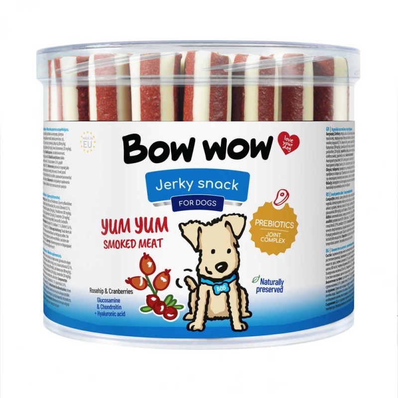 Bow Wow Yum Yum лакомство для собак с копченым мясом, 12 см, 35 шт