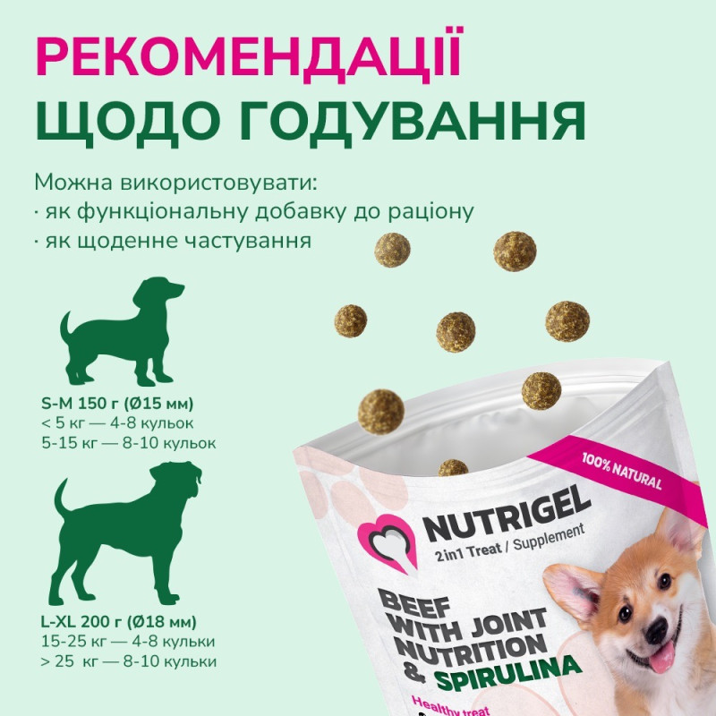 LK Baits Pet Nutrigel Beef лакомство для здоровья суставов у собак, 150 г - фото 5