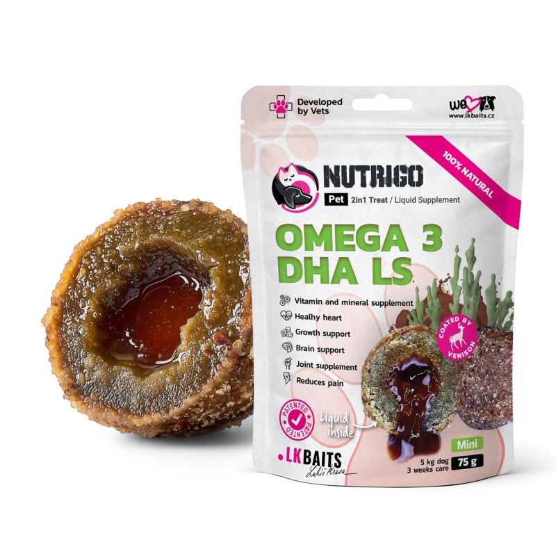 LK Baits Pet Nutrigo Omega-3 Algae Mini лакомство для собак с маслом водоросли, 75 гр