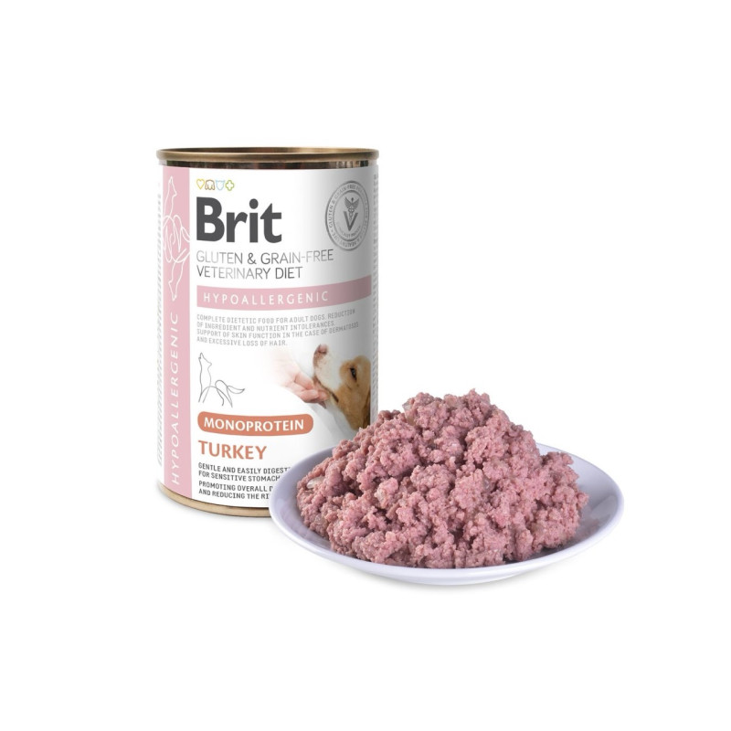 Brit VetDiet Hypoallergenic Turkey влажный корм с индейкой для собак с пищевой аллергией, 400 гр - фото 2