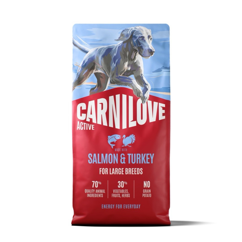 Carnilove Active Salmon & Turkey Large Breed сухий корм з лососем та індичкою для собак великих порід, 12 кг