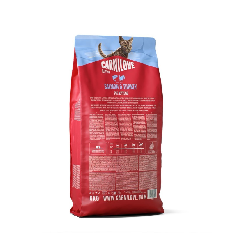 Carnilove Active Salmon & Turkey Kitten сухой корм для котят с индейкой и лососем, 6 кг - фото 2