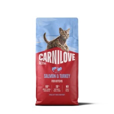 Carnilove Active Salmon & Turkey Kitten сухий корм для кошенят з індичкою та лососем, 6 кг