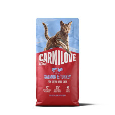 Carnilove Active Salmon & Turkey Sterilised сухий корм із лососем та індичкою для стерилізованих котів, 6 кг