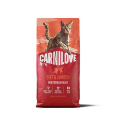 Carnilove Active Beef & Venison Sterilised сухой корм с говядиной и олениной для стерилизованных котов, 6 кг