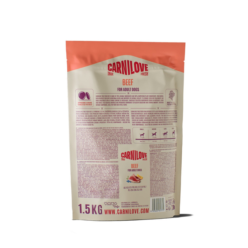 Carnilove True Fresh Beef сухой корм для собак с говядиной, 1.5 кг - фото 2