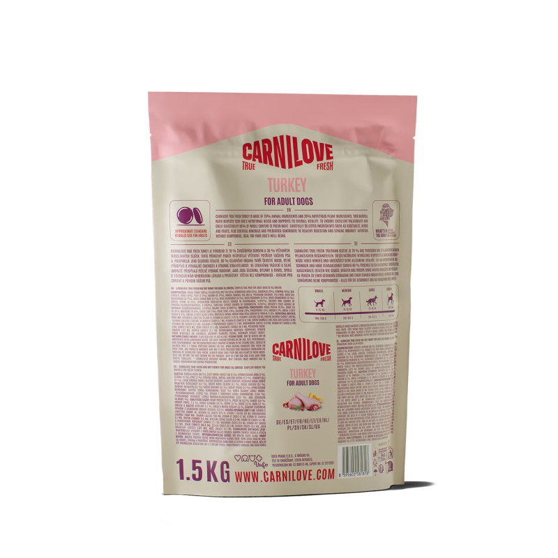 Carnilove True Fresh Turkey сухой корм для собак с индейкой, 1.5 кг - фото 2