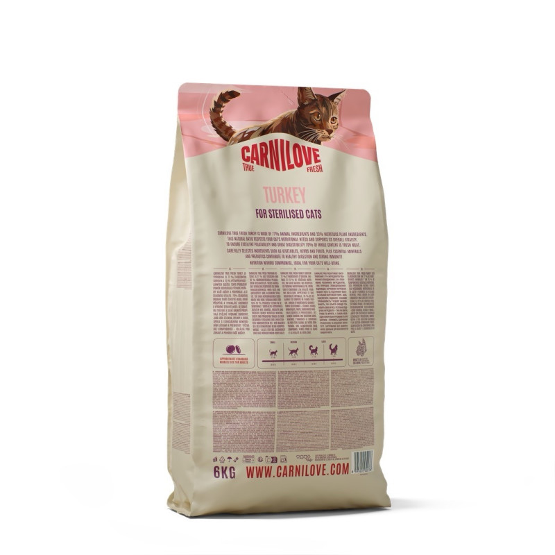 Carnilove True Fresh Turkey Sterilised сухой корм с индейкой для стерилизованных котов, 6 кг - фото 2