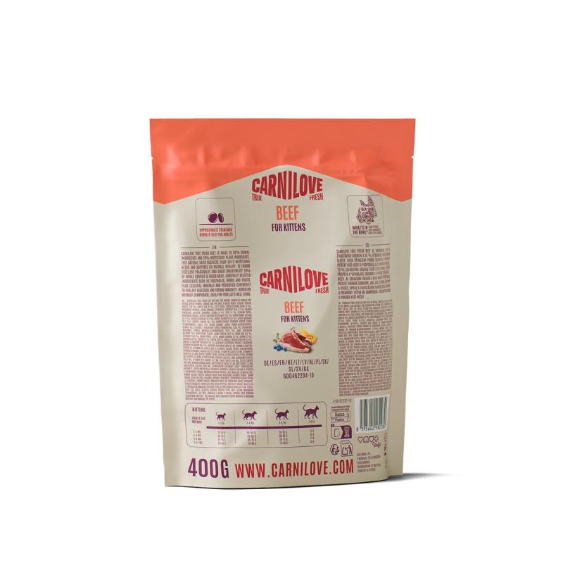 Carnilove True Fresh Beef Kitten сухой корм для котят с говядиной, 400 гр - фото 2