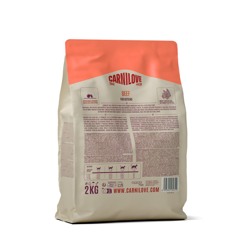 Carnilove True Fresh Beef Kitten сухой корм для котят с говядиной, 2 кг - фото 2