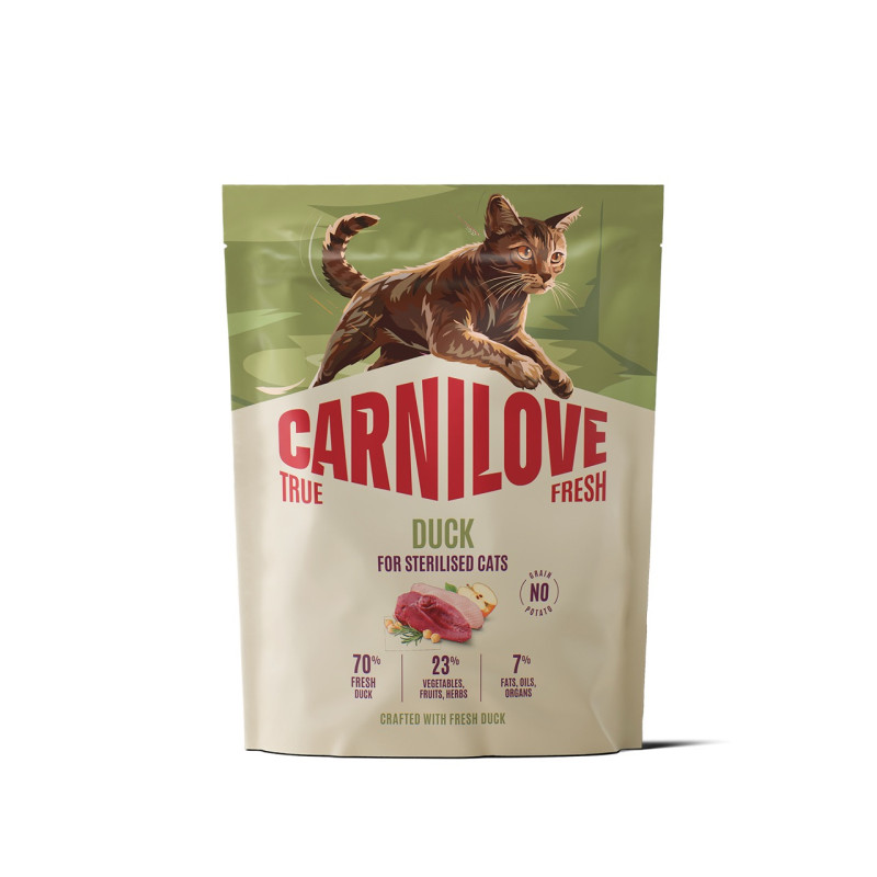 Carnilove True Fresh Duck Sterilised сухой корм с уткой для стерилизованных котов, 400 гр
