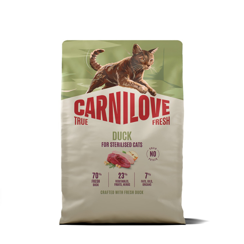 Carnilove True Fresh Duck Sterilised сухой корм с уткой для стерилизованных котов, 2 кг