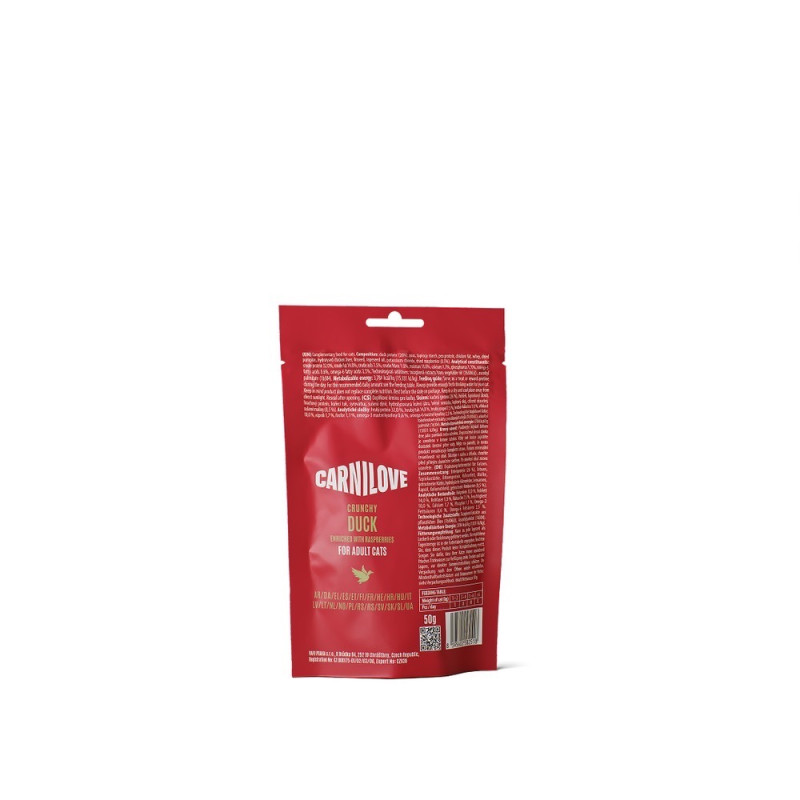 Carnilove Crunchy Snack Duck With Raspberries лакомство для котов с уткой, 50 гр - фото 2