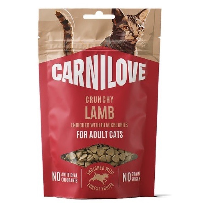 Carnilove Crunchy Snack Lamb With Blackberries лакомства для котов с ягненком, 50 гр