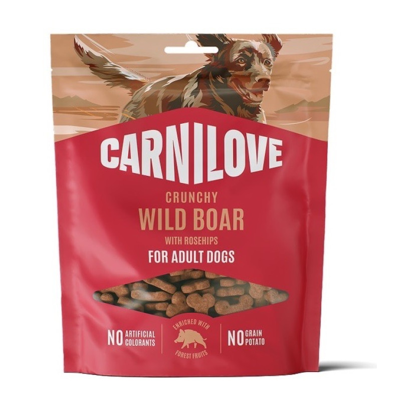 Carnilove Crunchy Snack Wild Boar With Rosehips лакомство для собак с кабаном, 200 гр