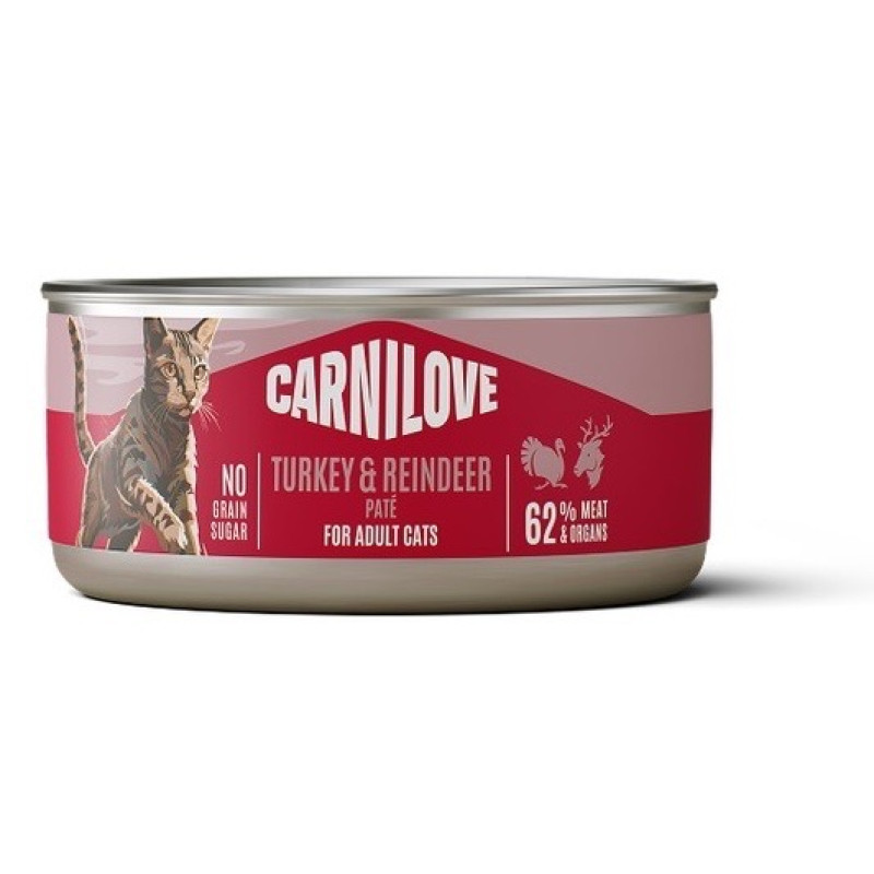 Carnilove Turkey & Reindeer вологий корм для котів з індичкою та оленіною, 100 гр