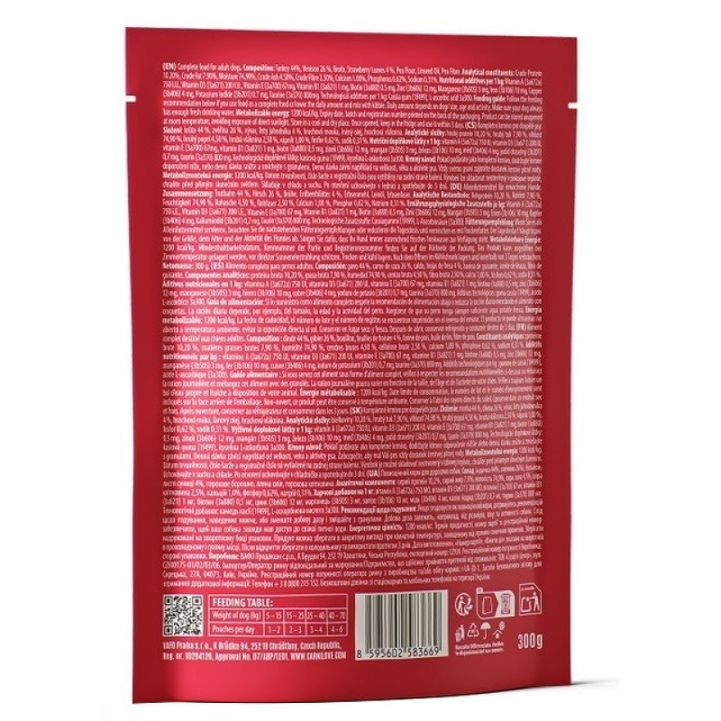 Carnilove Turkey & Venison With Strawberry Leaves вологий корм для собак з індичкою та олениною, 300 гр - фото 2