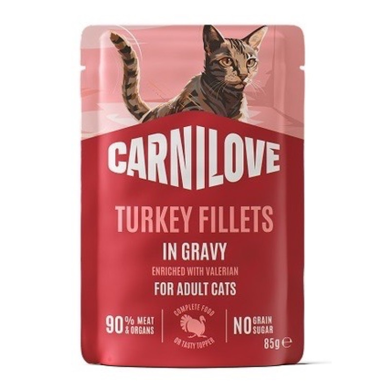 Carnilove Gravy Turkey With Valerian вологий корм для котів з індичкою, 85 гр