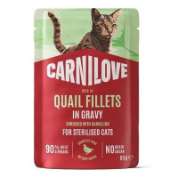Carnilove Gravy Quail With Dandelion Sterilised влажный корм с перепелкой для стерилизованных котов, 85 гр